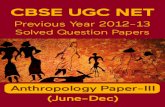 CBSE NET Anthropology June-2012 Solved Paper III · CBSE NET Anthropology June-2012 Solved Paper III • Secrets to easily score in UGC Paper-I-Get India's number l postal course