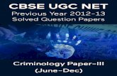 CBSE NET Criminology June-2012 Solved Paper III · CBSE NET Criminology June-2012 Solved Paper III Secrets to easily score in UGC Paper-I-Get India's number 1 postal course with thoursands