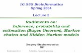Rudiments on: Inference, probability and estimation …web.mit.edu/10.555/Spring2004/L02-04-Probability...Bioinformatics'04-L2 Probabilities, Dynamic Programming 1 10.555 Bioinformatics