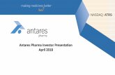 Antares Pharma Investor Presentation April 2018 · Antares Pharma » Expertise in drug/device combination product regulatory filings » Two combination products approved and on the