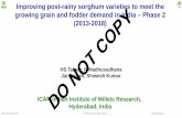 Improving post-rainy sorghum varieties to meet the growing ... · Improving post-rainy sorghum varieties to meet the growing grain and fodder demand in India – Phase 2 (2013-2018)