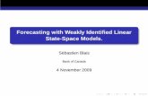 Forecasting with Weakly Identified Linear State-Space Models. · logo Motivation Weakly Identiﬁed LSSMs Simulation Results The Identiﬁcation Principle Conclusion When is a LSSM