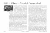 2014 Chern Medal Awarded - American Mathematical Society · 2014-10-02 · 1236 Notices of the AMs Volume 61, Number 10 2014 Chern Medal Awarded On August 13, 2014, the Chern Medal