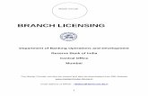 BRANCH LICENSING - RBI · All Scheduled Commercial Banks (Excluding RRBs and LABs). Dear Sir, Section 23 of Banking Regulation Act, 1949 – Master Circular on Branch Licensing. Reserve