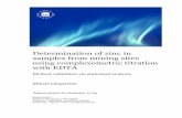 Determination of zinc in samples from mining sites using complexometric titration with ...919643/... · 2016-04-14 · Determination of zinc in samples from mining sites using complexometric