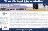 The Orient Newsletter School... · 2018-09-11 · Message from the xecutive eadmaster This edition of the school newsletter coincides with mid-term, both in respects of the Blessed