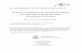 POTENTIAL EFFECTS OF ARTIFICIAL REEFS ON THE GREAT … · 2015-08-25 · CRC REEF RESEARCH CENTRE TECHNICAL REPORT NO. 60 POTENTIAL EFFECTS OF ARTIFICIAL REEFS ON THE GREAT BARRIER