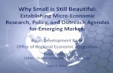 Why Small is Still Beautiful - Regional integrationaric.adb.org/pdf/SmallisBeautiful_ADB_July2012_V2_ARIC.pdf · Why Small is Still Beautiful: Establishing Micro-Economic Research,