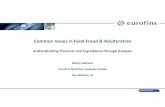 Common Issues in Food Fraud & Adulteration... Common Issues in Food Fraud & Adulteration Authenticating Products and Ingredients through Analysis Ramin Jahromi Eurofins Nutrition Analysis