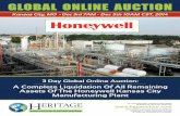 GLOBAL ONLINE AUCTION...To view a complete asset list, visit our website @ ˜˚˚˛˝˙˜ˆˇ˘˚ ˙ ˙˜ ˝˘ ˙˚˛ ˇ˘ ˛˚ Honeywell : Complete liquidation of all Remaining plant