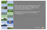 Joint Annual Conference for the Canadian Society of Agronomy … · 1 Joint Annual Conference for the Canadian Society of Agronomy and the Canadian Society for Horticultural Science