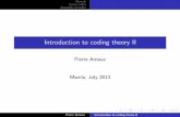 Introduction to coding theory IIarchive.schools.cimpa.info/archivesecoles/20140205155227/arnoux2.pdf · Pierre Arnoux Introduction to coding theory II. Bounds Cyclic codes Examples