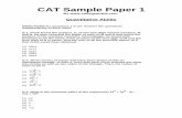 CAT Sample Paper 1 - Entrancezone.comCAT Sample Paper 1 By Quantitative Ability DIRECTIONS for questions 1 to 27: Answer the questions independently of each other. Q 1. Vivek found
