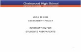 YEAR 10 2019 ASSESSMENT POLICY INFORMATION FOR … · 2019-03-11 · 2 YEAR 10 ASSESSMENT POLICY 2019 Information for students and parents Introduction The Record of School Achievement