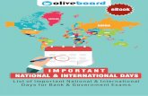 IMPORTANT NATIONAL & INTERNATIONAL DAYS National and...List of Important National & International Days Static GK is an integral part of the general awareness section of various bank