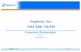 Nephros, Inc. OTCQB: NEPH · 2019-08-08 · Pore Size 200nm 5nm Filter Life 30-60 days 90-180 days FlowRate Comparable Cost per Day Comparable Regulatory Singleproduct FDA 510(k)