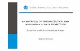 AN OVERVIEW OF PHARMACEUTICAL AND AGROCHEMICAL … · 2019-07-22 · For veterinary and agrochemical use: Main aspects -Law 10.603/02 Originated by the Provisional Act 69/02. Protection