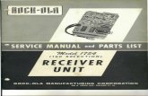 RECEIVER UNIT - kjq.us.com · •service manual ««d parts list (100 selection) receiver unit rock-ola manufacturing corporation 800 n. kedzie ave., chicago 51, ill.