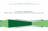 Online Course Syllabus Template · Storing & Retrieving data with Apache Hadoop HDFS, MapReduce, and Hive Storing & Retrieving data with Apache Hadoop HDFS and Spark Data lakes: A