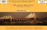MAHIM WAVES Waves September 2018.pdfIn the last three months RCMM we have achieved great height in terms of projects and activities, this was possible only with support of all the