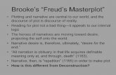 Brooke’s “Freud’s Masterplot” · Brooke’s “Freud’s Masterplot” • Plotting and narrative are central to our world, and the discourse of plot is discourse of reality.