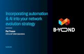 Incorporating automation & AI into your network evolution ... · Smart CapEx INTEGRITY Automated RCA SLA Management Device Triage Seeing interest in AI/ML across the network operations