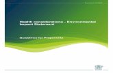 Health considerations - Environmental Impact Statement … · 2018-07-10 · Health considerations - Environmental Impact Statement – Guidelines for Proponents - 2 - strategic significance