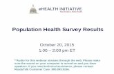 Population Health Survey Results · 10/20/2015  · Population Health Survey Results October 20, 2015 1:00 –2:00 pm ET **Audio for this webinar streams through the web. Please make