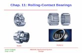 Chap. 11: Rolling-Contact Bearingsengineering2.union.edu/~tchakoa/mer419/Roller_contact-lecture.pdfBearing Load life •The life of a ball bearing is the life in hours at some known