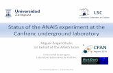 Status of the ANAIS experiment at the Canfranc underground ... · Status of the ANAIS experiment at the Canfranc underground laboratory Miguel Ángel Oliván on behalf of the ANAIS