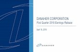 DANAHER CORPORATIONfilecache.investorroom.com/mr5ir_danaher/546/1Q 2019...DANAHER CORPORATION First Quarter 2019 Earnings Release April 18, 2019 2 Forward Looking Statements Statements