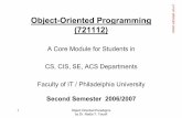 Object-Oriented Programming (721112) - Philadelphia University Files/cs/721112le.pdf · Object-Oriented Programming (721112) A Core Module for Students in CS, CIS, SE, ACS Departments