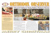 Orthodox Observer. Vol. 69, No. 1212 - Amazon S3 · Greek Orthodox Archdiocese of America which are expressed in offi cial statements so labeled. Subscription rates are $12 per year.