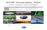 GCSE Geography AQA · 1 GCSE Geography AQA Case studies and examples Name _____ Paper 1 Paper 2 Section A The challenge of Natural Hazards Urban Issues and Challenges Section B The