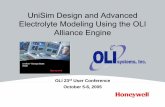 UniSim Design and Advanced Electrolyte Modeling Using the ... · • UniSim Design is Honeywell’s version of HYSYS ... -OLGA 2000 transient, OLGAS and OLGAS 3-Phase. 10 The OLI-Honeywell