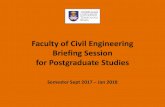 Faculty of Civil Engineering Briefing Session for Postgraduate Studies · 2017-11-02 · Faculty of Civil Engineering Briefing Session for Postgraduate Studies ... Defence of Research