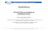 Syllabus Civil Procedure (Alberta) · this syllabus from time to time. These sources are included, both for a general understanding of civil procedure in Alberta and for success on