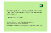 RECENT QUALITY ASSURANCE INITIATIVES FOR … R Wood_tcm18-197948.pdfRECENT QUALITY ASSURANCE INITIATIVES FOR THE ANALYSIS LABORATORY – ARE WE ON THE RIGHT PATH? THEOBALD LECTURE