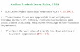 Andhra Pradesh Leave Rules, 1933 A.P.LeaveRules came into …APHRDI/2019/Mar... · 2019-03-23 · Andhra Pradesh Leave Rules, 1933 • A.P.LeaveRules came into existence w.e.f4.10.1933.