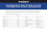 Companies We Track In Our CoreBrand Index Database · Companies We Track In Our CoreBrand Index Database Through our CoreBrand Index, Tenet Partners has been tracking brand performance