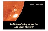 and Space Weather Radio Monitoring of the Sunswe.ssa.esa.int/TECEES/spweather/Alpbach2002/DudokdeWit... · 2005-08-31 · A proxy for sunspots : the f10.7 index • Almost all thermospheric