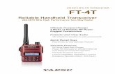 246.9875 MHz High Performance Tw- o Way RadioFT-4T Reliable Handheld Transceiver 246.9875 MHz High Performance Tw- o Way Radio Ultimate Compact Design 5 Watts of Reliable RF Power