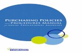 Purchasing Policies · 2017-10-10 · purchasing procedures and to clarify certain other areas, such as the use of purchasing cooperatives and collective purchasing agreements, prevailing