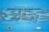 NATIONAL LIST OF - WHOapps.who.int/medicinedocs/documents/s16730e/s16730e.pdf · national list of essential medicines sri lanka fourth revision report of the expert committee on essential