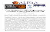 Five Modern Physics Experiments - advlab.org · Five Modern Physics Experiments The University of Michigan at Ann Arbor, June 12–16, 2017 (Five Experiments in Five Days) In Ja nuary