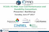 FC-PAD: Fuel Cell Performance and Durability Consortium · 2017-06-12 · • Multi-Lab Non Disclosure Agreement (NDA) –Executed • Project-specific NDA Agreements – 3 of 4 are