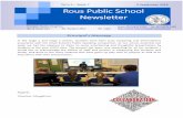 2018 Rous Public School Newsletter · In the stage 2 and stage 3 classes, students have been busy preparing oral presentations associated with the Small School’s Public Speaking