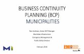 BUSINESS CONTINUITY PLANNING MUNICIPALITIES · 2019-02-27 · •Simply put, Business Continuity is the art of maintaining your critical operations at the level required for the survival