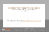 Transgender Issues in Schools - Verona Area School District · Transgender Issues in Schools ... “sex stereotyping” may form a basis for a discrimination claim has been the basis