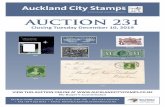 AUCTION 231 · AUCTION 231 Closing Tuesday December 10, 2019 PO Box 99988 Newmarket Auckland 1149 NZ • Ph +64 9 522 0311 • Fax +64 9 522 0313 • Email bid@AucklandCityStamps.co.nz